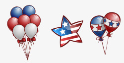 卡通美国旗帜气球五角星素材
