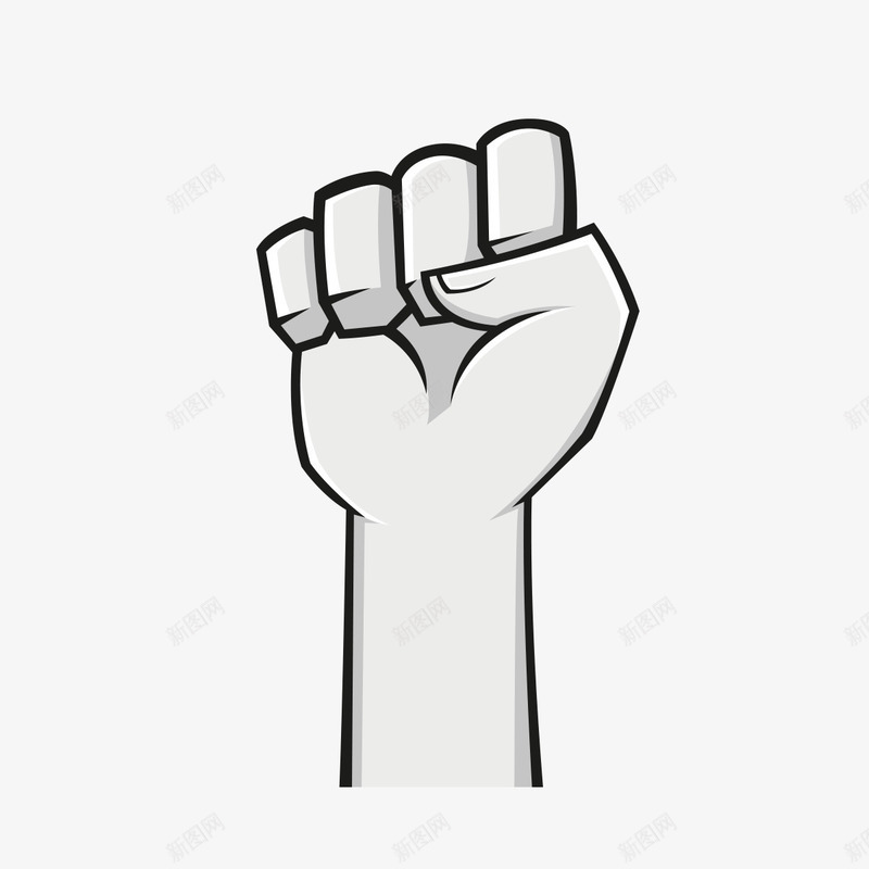 黑色拳头psd免抠素材_88icon https://88icon.com 力量 安全 扁平化 手指 拳头 责任 防护 黑色