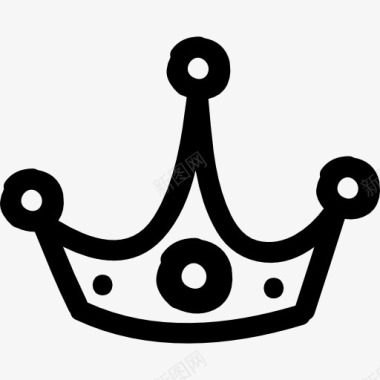 王冠皇冠手绘轮廓图标图标