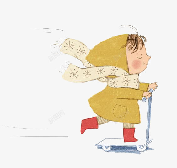 滑滑板的小孩png免抠素材_88icon https://88icon.com 冬天 围巾 手绘小孩 滑滑板 玩