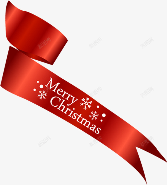 红色飘带圣诞节模板png免抠素材_88icon https://88icon.com 圣诞节 模板 红色 织带 飘带