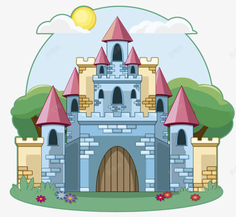儿童节装饰卡通城堡主题png免抠素材_88icon https://88icon.com 主题 主题素材 儿童节 卡通城堡 装饰图案
