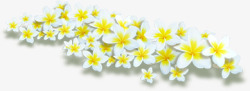 手绘黄白色草地花朵装饰素材