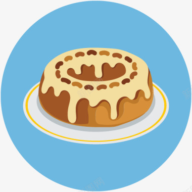 物流蓝色蛋糕奶油图标图标