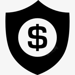 钱的象征资金安全保存盾图标高清图片