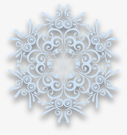 蓝色冬季雪花片素材