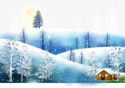 圣诞雪松冬季雪景高清图片