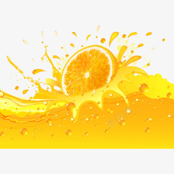 飞溅的橘子汁创意果汁矢量图高清图片