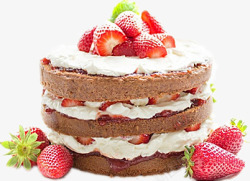草莓夹心蛋糕素材
