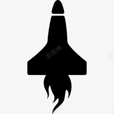 火箭在垂直位置与火尾图标图标