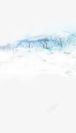 雪皑皑小树林高清图片