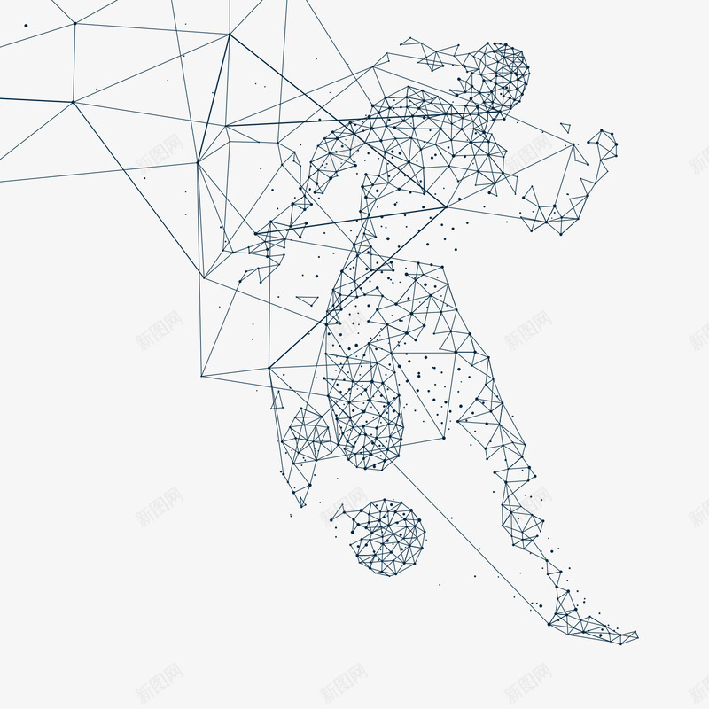 科技线条人物踢足球图png免抠素材_88icon https://88icon.com 人物 创意 动作 手绘图 男人 科技线条 踢足球