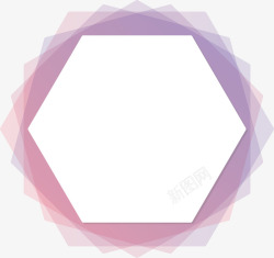 紫色六边形标题框矢量图素材