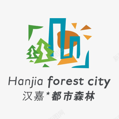 森林汉嘉都市森林标识图标图标