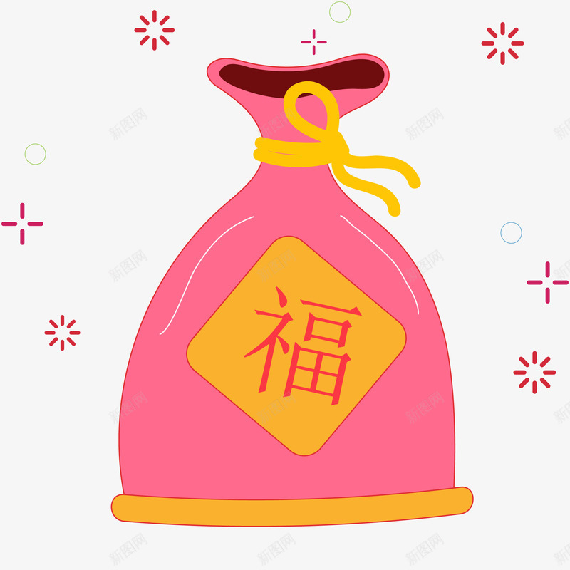 新年装饰手绘福袋png免抠素材_88icon https://88icon.com 手绘插画 新年 新年装饰 矢量福袋 福袋 装饰图案