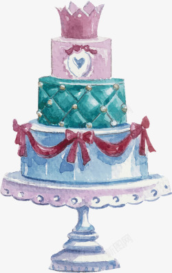豪华蛋糕手绘豪华多层带装饰蛋糕高清图片