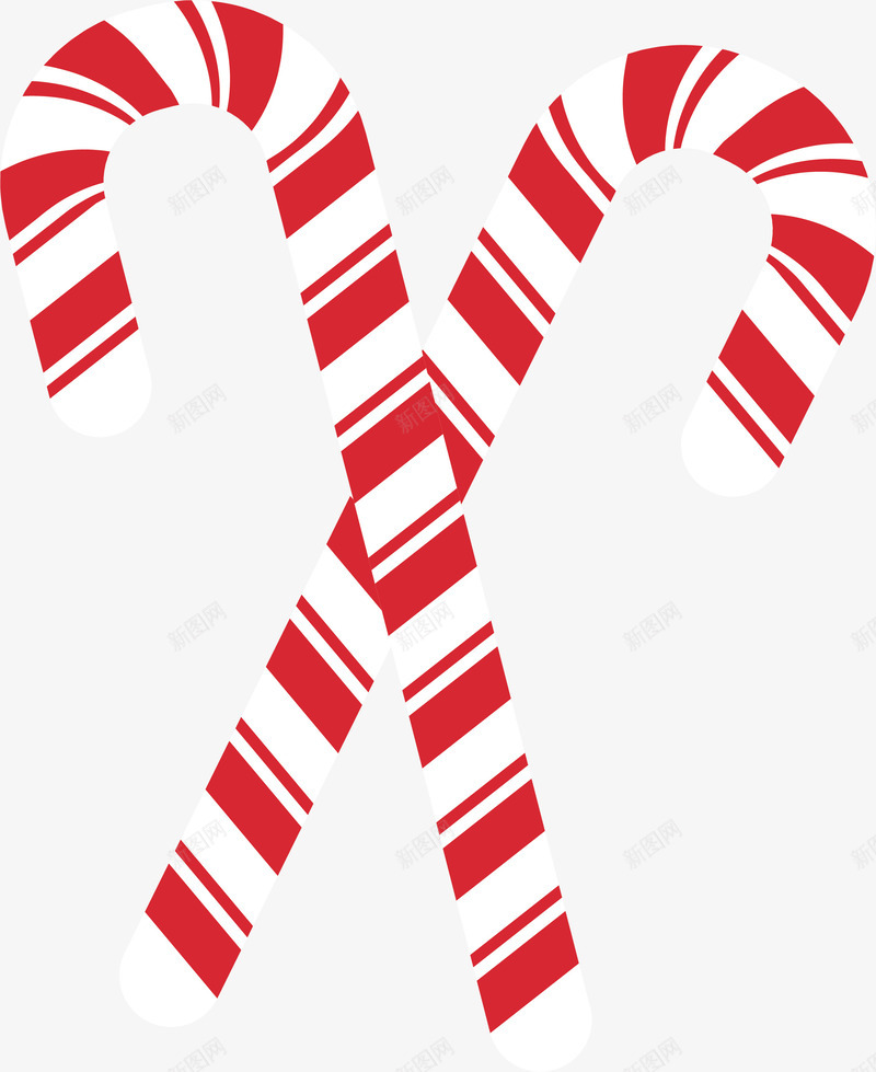 圣诞拐杖糖装饰矢量图ai免抠素材_88icon https://88icon.com 圣诞节 扁平化 拐杖糖 甜食 矢量图案 设计图 矢量图