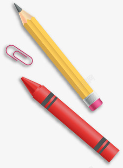 开学季学习用品黄色铅笔素材