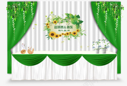 绿色清新婚礼布置素材