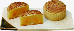 中秋传统美感食蛋黄月饼素材