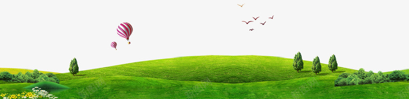 绿色草地上的植物树木psd免抠素材_88icon https://88icon.com 植物树木 绿色 花朵 草地上的 飞翔的鸟