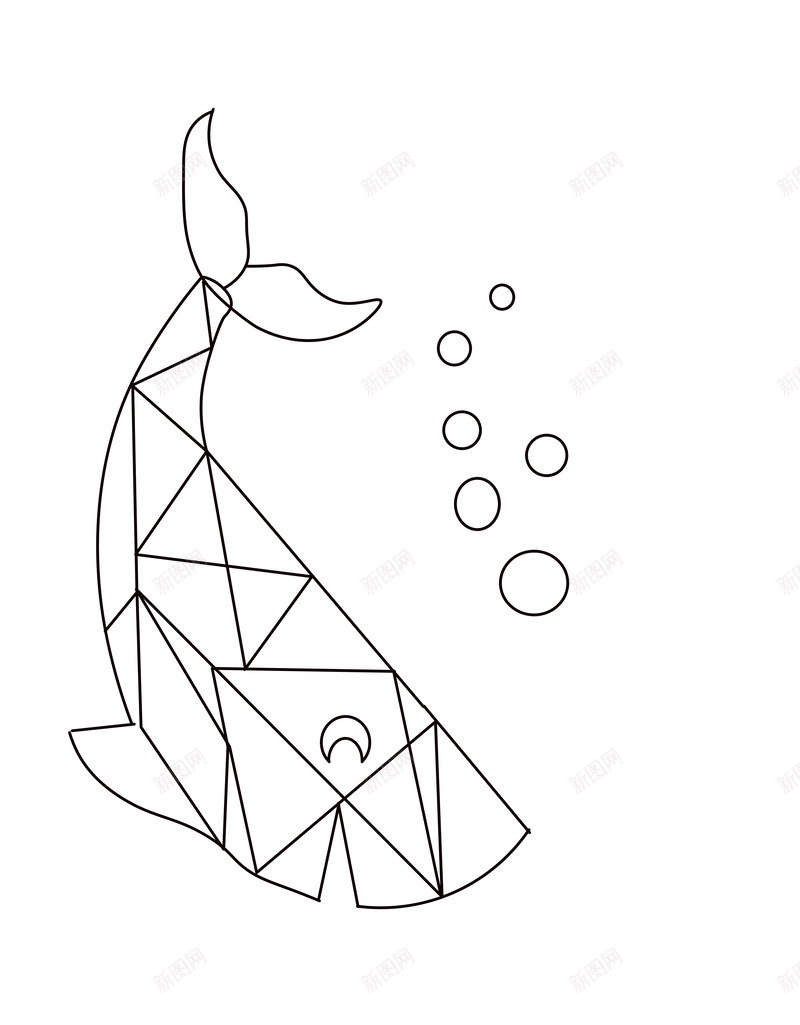 手绘几何线条鱼元素psd免抠素材_88icon https://88icon.com 三角形小鱼 卡通鱼 手绘几何线条鱼设计元素 装饰画 鱼简笔画