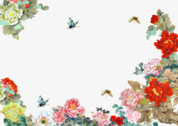 螺狮粉海报设计牡丹蝴蝶庆典装饰高清图片
