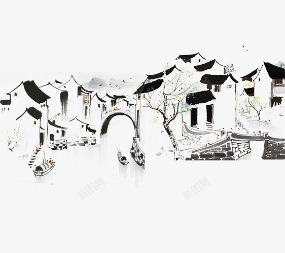 手绘水墨徽派建筑群psd免抠素材_88icon https://88icon.com 古建筑手绘图 手绘古建筑群 手绘小桥流水 手绘房子 新图网 水墨古建筑 水墨徽派建筑 水墨楼阁 水墨风景画