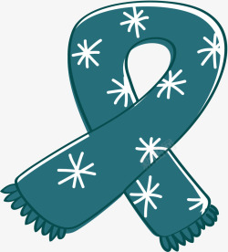 雪花围巾冬季卡通蓝色围巾高清图片