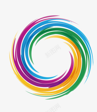 logo创意商务logo笔刷圆环矢量图图标图标