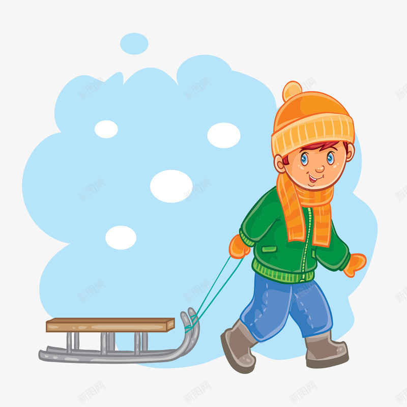 冬季拉雪橇的可爱男孩png免抠素材_88icon https://88icon.com 冬天 冬季 卡通 可爱 围巾 帽子 戴帽子的男孩 滑雪 玩雪 雪橇
