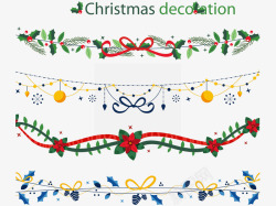 圣诞节气氛设计4款精致圣诞节装饰品矢量图高清图片