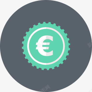 现金硬币货币欧元钱银行与金融图标图标