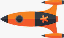 橙色卡通火箭素材