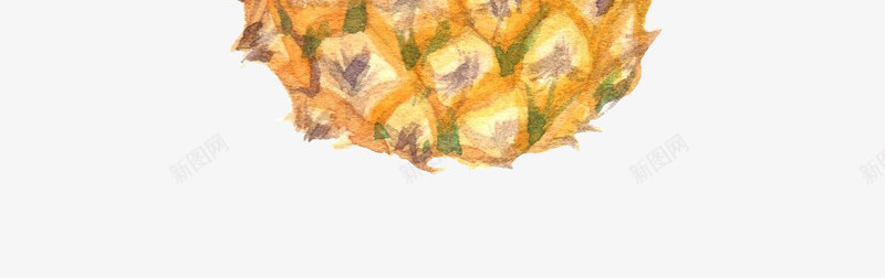 卡通手绘菠萝水果png免抠素材_88icon https://88icon.com 创意 动漫动画 卡通手绘 水果 简约 绿叶 黄色的菠萝