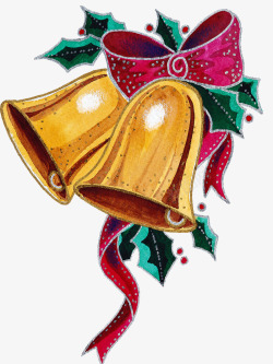 发光圣诞老人圣诞节铃铛装饰高清图片