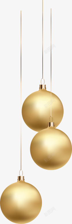 金色吊球圣诞节金色圣诞球高清图片