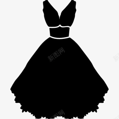 连衣裙时尚的吊带裙裙子带图标图标
