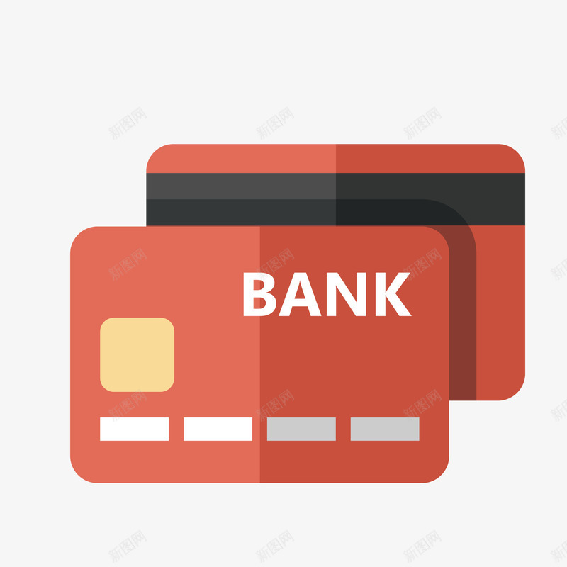 银行卡矢量图ai免抠素材_88icon https://88icon.com 信用卡 手绘卡片 红色 重要物品 银行卡 矢量图