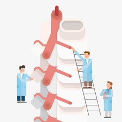 手绘医生脊柱检查骨髓素材