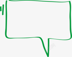 矩形对话框绿色手绘矩形气泡高清图片