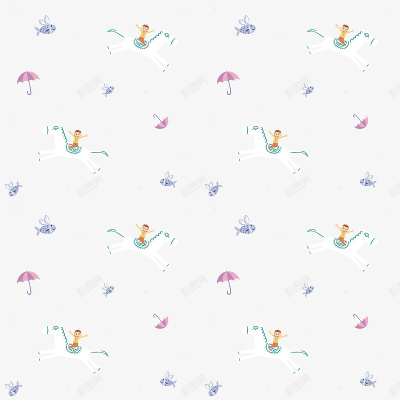 卡通雨伞背景装饰矢量图ai免抠素材_88icon https://88icon.com 卡通 底纹 母婴装饰 背景装饰 雨伞 矢量图