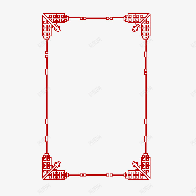 回字纹理边框矢量图ai免抠素材_88icon https://88icon.com 中国红 中国风 传统 古典 矢量图