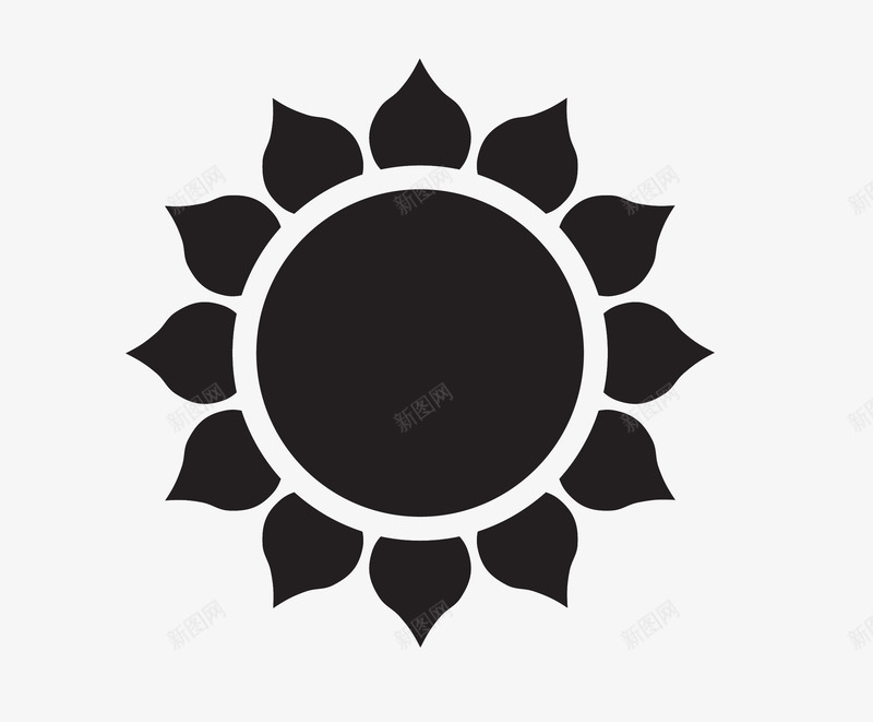 太阳花简图png免抠素材_88icon https://88icon.com 一朵 剪影 卡通 太阳花 手绘 简图 简笔 黑色