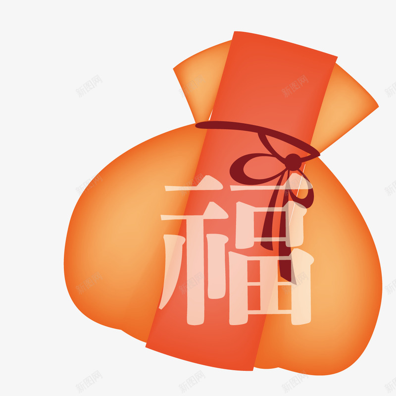 新年纳福袋矢量图ai免抠素材_88icon https://88icon.com 新年素材 新春 纳福 矢量图