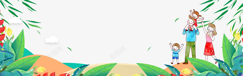 卡通清新春游踏青海报psd免抠素材_88icon https://88icon.com 乡下 亲子 卡通 春游 柳树 海报 草地 踏青