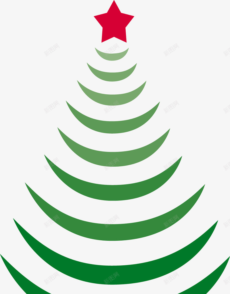 圣诞树png免抠素材_88icon https://88icon.com 圣诞节 扁平化风格 星星 绿色