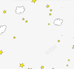 安眠卡通漂浮星星云朵高清图片