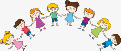 一堆小朋友儿童节手牵着手的小朋友高清图片
