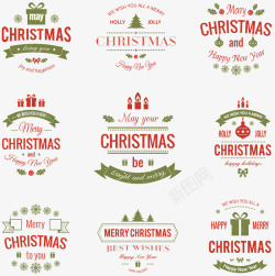 圣诞节标志各种圣诞节红绿色标志logo矢量图图标高清图片